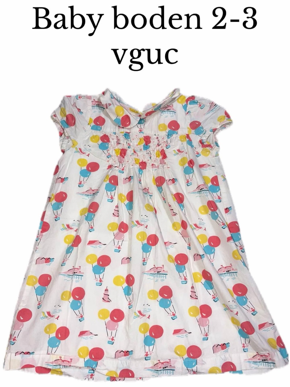 Baby boden 2-3 smocked balloon dress
